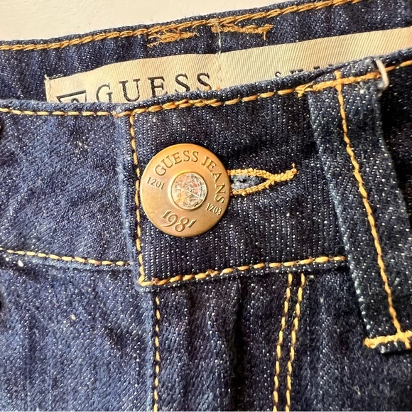 Guess Girls Size 10 Distressed Glitter Bling Rhinestone Skinny Low Blue Jeans - Picture 4 of 11
